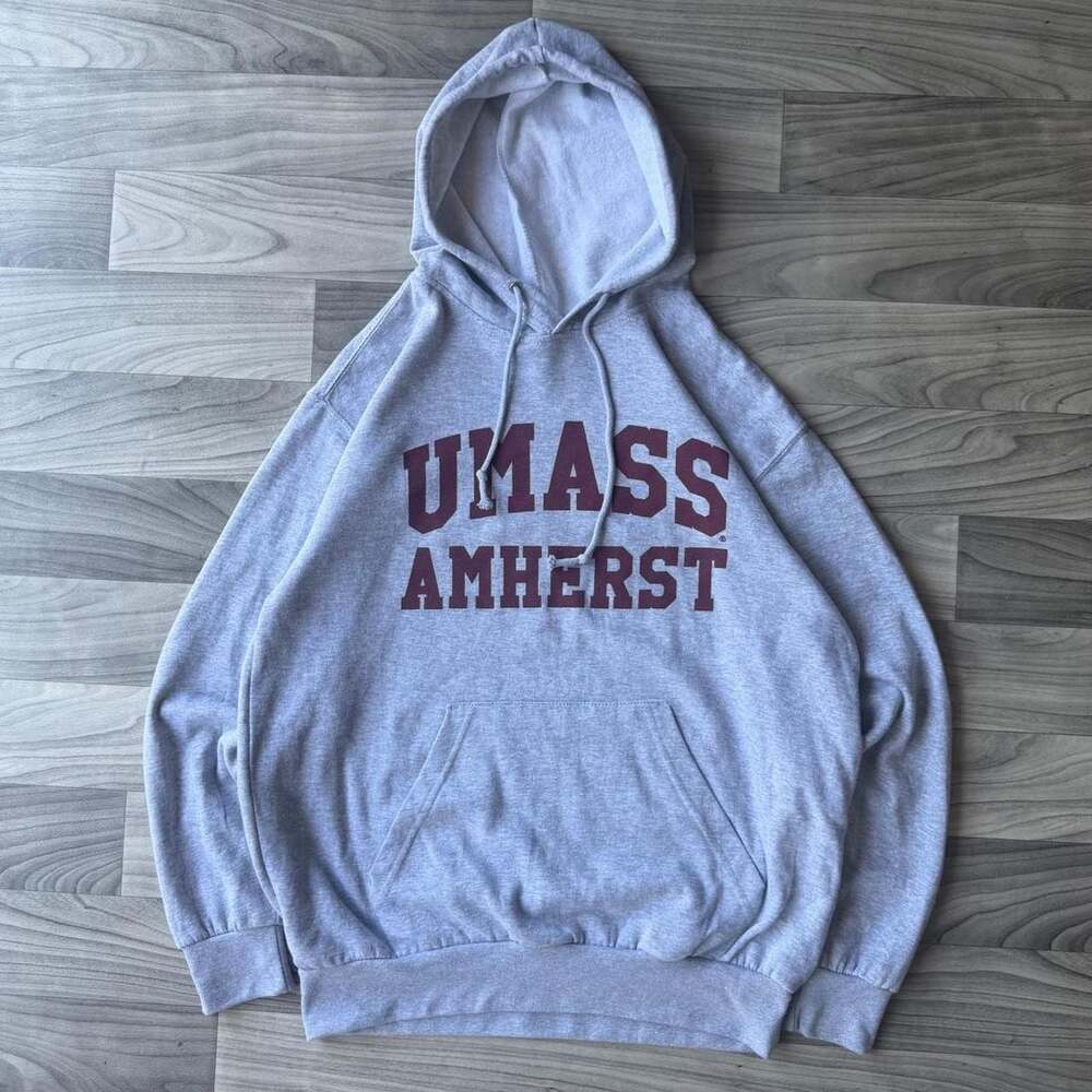 MV Sport UMass Amherst College Hoodie Mens Large Grey Maroon